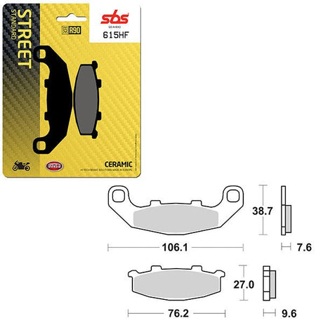 SBS ATV/UTV CERAMIC BRAKE PAD (6190615108) - DRIVEN Canada's Powersports 6190615108