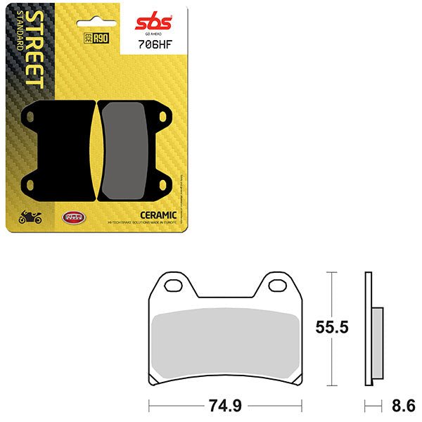SBS ATV/UTV CERAMIC BRAKE PAD (6190706108) - DRIVEN Canada's Powersports 6190706108