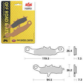SBS ATV/UTV EVO SINTER BRAKE PAD (6280726108) - DRIVEN Canada's Powersports 6280726108
