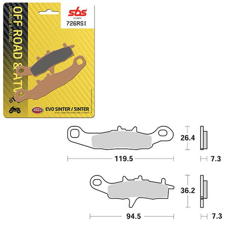 SBS ATV/UTV EVO SINTER BRAKE PAD (6280726108) - DRIVEN Canada's Powersports 6280726108