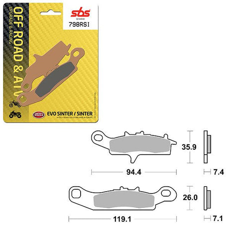 SBS ATV/UTV EVO SINTER BRAKE PAD (6280798108) - DRIVEN Canada's Powersports 6280798108