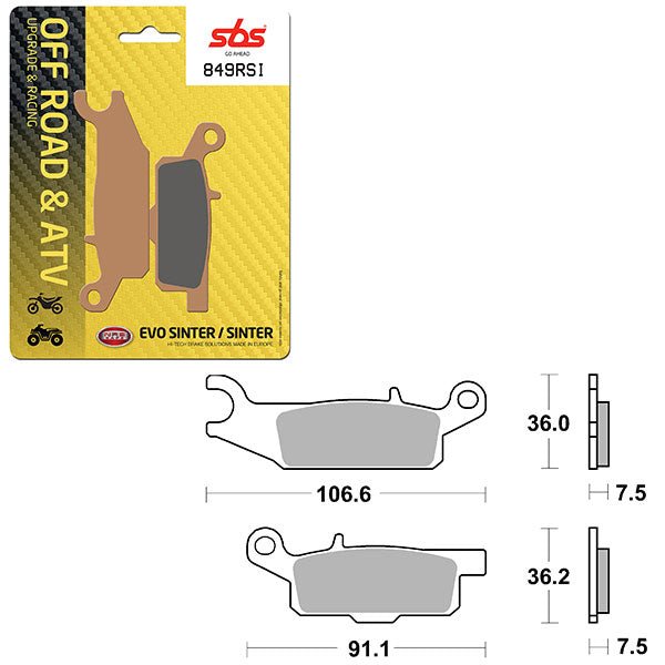 SBS ATV/UTV EVO SINTER BRAKE PAD (6280849108) - DRIVEN Canada's Powersports 6280849108