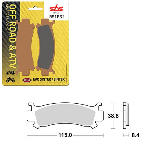 SBS ATV/UTV EVO SINTER BRAKE PAD (6450981108) - DRIVEN Canada's Powersports 6450981108