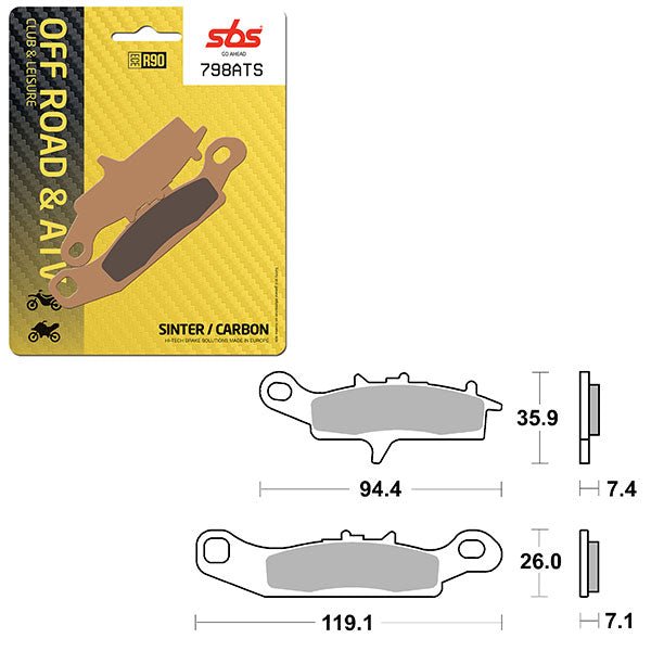 SBS ATV/UTV SINTER BRAKE PAD (1646798) - DRIVEN Canada's Powersports 1646798