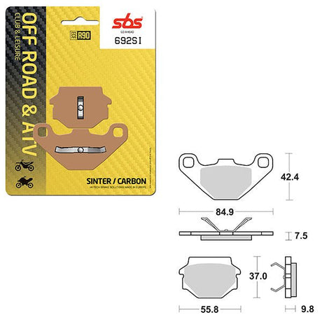 SBS ATV/UTV SINTER BRAKE PAD (6240692108) - DRIVEN Canada's Powersports 6240692108