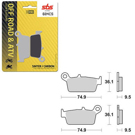SBS CLUB, TRAILS & LEISURE CARBON BRAKE PAD (6330604108) - DRIVEN Canada's Powersports 6330604108