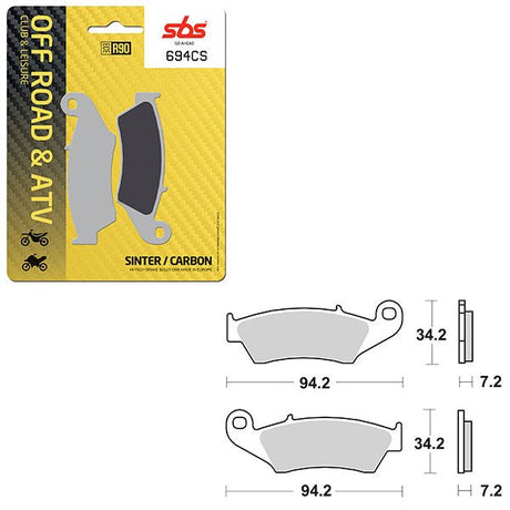 SBS CLUB, TRAILS & LEISURE CARBON BRAKE PAD (6330694108) - DRIVEN Canada's Powersports 6330694108
