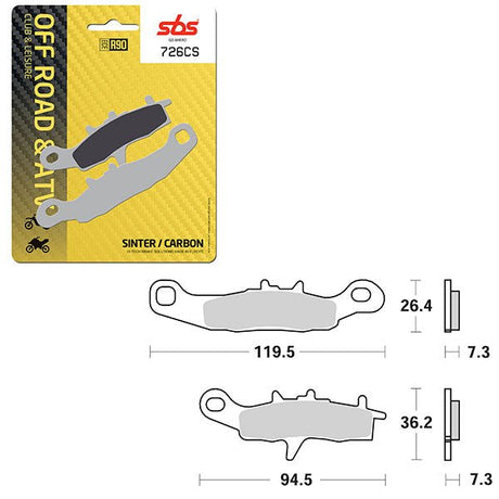 SBS CLUB, TRAILS & LEISURE CARBON BRAKE PAD (6330726108) - DRIVEN Canada's Powersports 6330726108