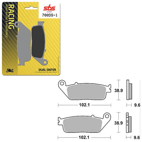 SBS DS - 1 DUAL SINTER DYNAMIC RACING CONCEPT FRONT BRAKE PAD (6370700108) - DRIVEN Canada's Powersports 6370700108