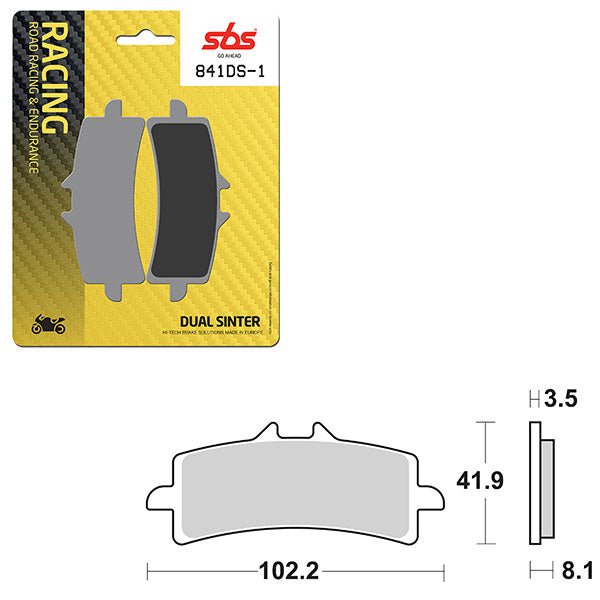 SBS DS - 1 DUAL SINTER DYNAMIC RACING CONCEPT FRONT BRAKE PAD (6370841108) - DRIVEN Canada's Powersports 6370841108