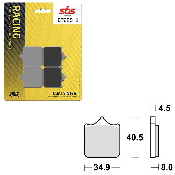 SBS DS - 1 DUAL SINTER DYNAMIC RACING CONCEPT FRONT BRAKE PAD (6370870108) - DRIVEN Canada's Powersports 6370870108