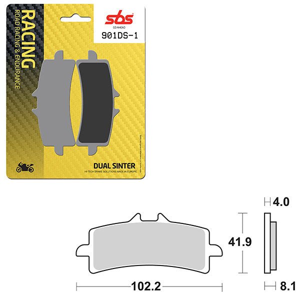 SBS DS - 1 DUAL SINTER DYNAMIC RACING CONCEPT FRONT BRAKE PAD (6370901108) - DRIVEN Canada's Powersports 6370901108