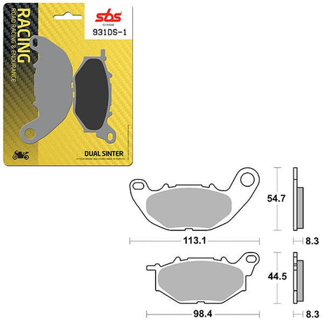 SBS DS - 1 DUAL SINTER DYNAMIC RACING CONCEPT FRONT BRAKE PAD (6370931108) - DRIVEN Canada's Powersports 6370931108