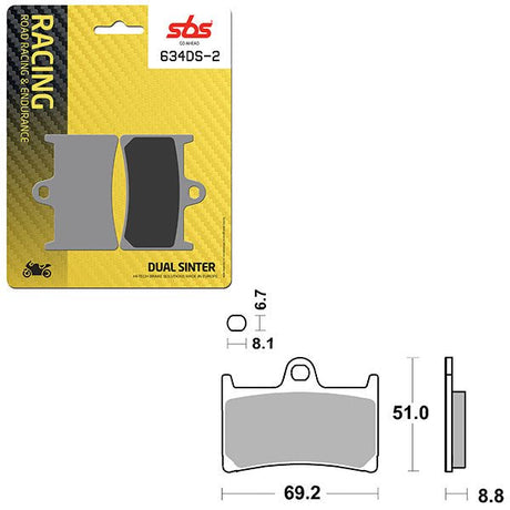 SBS DS - 2 DUAL SINTER DYNAMIC RACING CONCEPT REAR BRAKE PAD (6410634108) - DRIVEN Canada's Powersports 6410634108