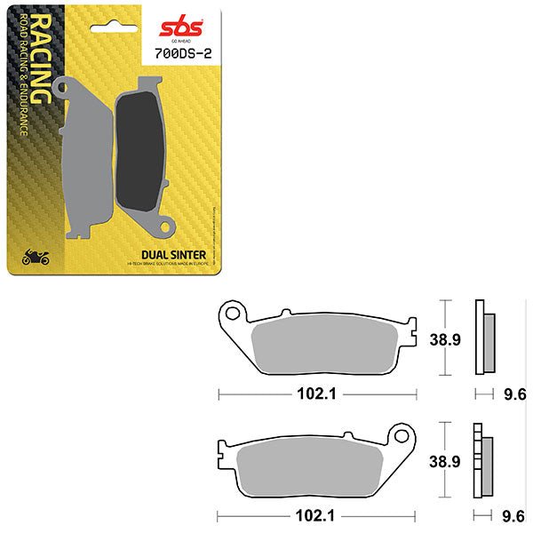 SBS DS - 2 DUAL SINTER DYNAMIC RACING CONCEPT REAR BRAKE PAD (6410700108) - DRIVEN Canada's Powersports 6410700108