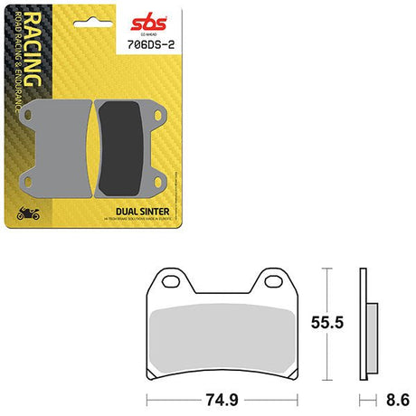 SBS DS - 2 DUAL SINTER DYNAMIC RACING CONCEPT REAR BRAKE PAD (6410706108) - DRIVEN Canada's Powersports 6410706108