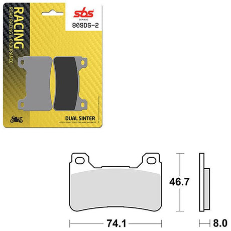 SBS DS - 2 DUAL SINTER DYNAMIC RACING CONCEPT REAR BRAKE PAD (6410809108) - DRIVEN Canada's Powersports 6410809108