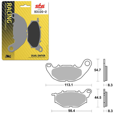 SBS DS - 2 DUAL SINTER DYNAMIC RACING CONCEPT REAR BRAKE PAD (6410931108) - DRIVEN Canada's Powersports 6410931108