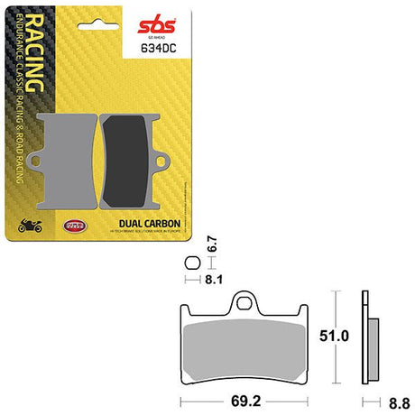 SBS DUAL CARBON FRONT FOR RACE USE ONLY BRAKE PAD (6290634108) - DRIVEN Canada's Powersports 6290634108