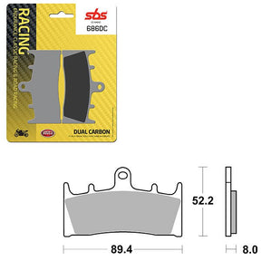 SBS DUAL CARBON FRONT FOR RACE USE ONLY BRAKE PAD (6290686108) - DRIVEN Canada's Powersports 6290686108