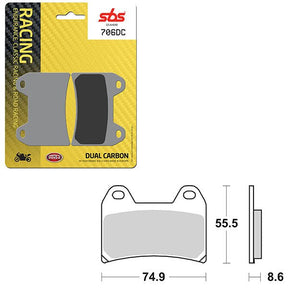 SBS DUAL CARBON FRONT FOR RACE USE ONLY BRAKE PAD (6290706108) - DRIVEN Canada's Powersports 6290706108
