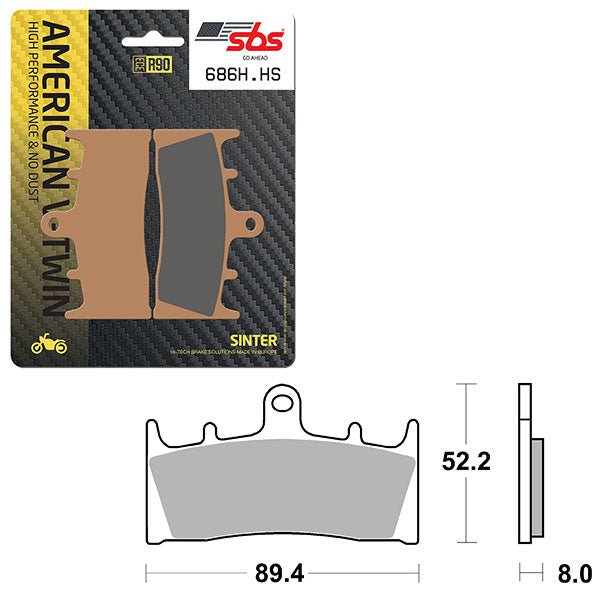 SBS HIGH PERFORMANCE & NO DUST SINTER FRONT BRAKE PAD (6550686108) - DRIVEN Canada's Powersports 6550686108