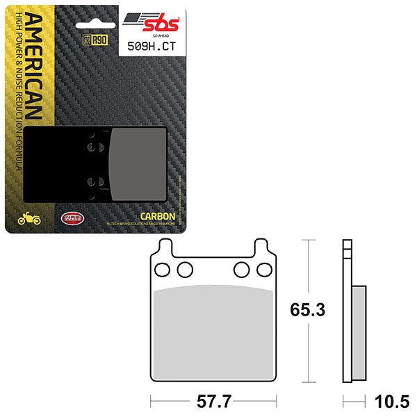 SBS HIGH POWER & NOISE REDUCTION CARBON FRONT BRAKE PAD (6510509108) - DRIVEN Canada's Powersports 6510509108
