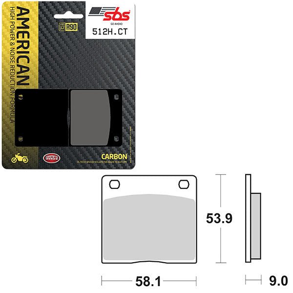 SBS HIGH POWER & NOISE REDUCTION CARBON FRONT BRAKE PAD (6510512108) - DRIVEN Canada's Powersports 6510512108