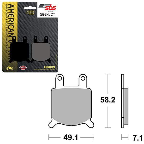 SBS HIGH POWER & NOISE REDUCTION CARBON FRONT BRAKE PAD (6510560108) - DRIVEN Canada's Powersports 6510560108