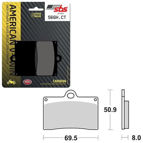 SBS HIGH POWER & NOISE REDUCTION CARBON FRONT BRAKE PAD (6510566108) - DRIVEN Canada's Powersports 6510566108