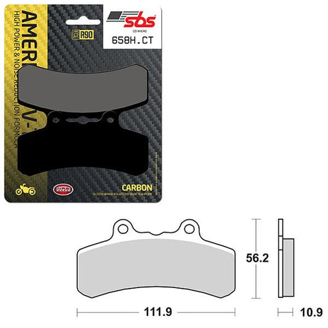 SBS HIGH POWER & NOISE REDUCTION CARBON FRONT BRAKE PAD (6510658108) - DRIVEN Canada's Powersports 6510658108