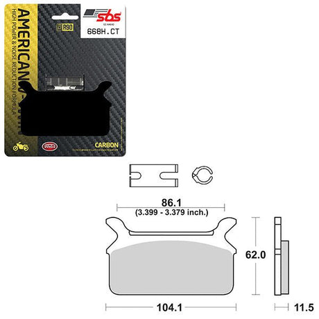 SBS HIGH POWER & NOISE REDUCTION CARBON FRONT BRAKE PAD (6510668108) - DRIVEN Canada's Powersports 6510668108
