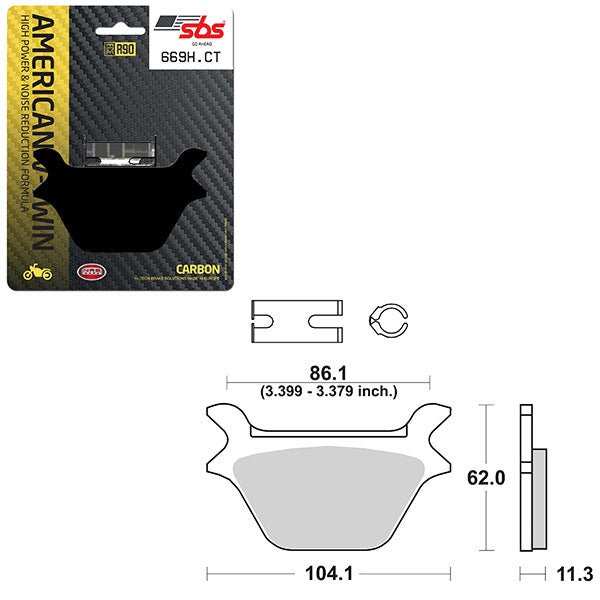 SBS HIGH POWER & NOISE REDUCTION CARBON FRONT BRAKE PAD (6510669108) - DRIVEN Canada's Powersports 6510669108
