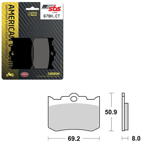 SBS HIGH POWER & NOISE REDUCTION CARBON FRONT BRAKE PAD (6510678108) - DRIVEN Canada's Powersports 6510678108