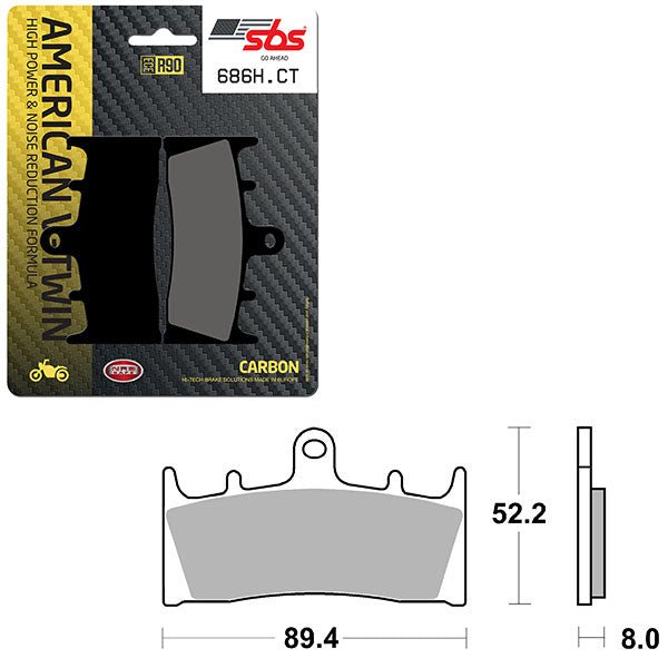 SBS HIGH POWER & NOISE REDUCTION CARBON FRONT BRAKE PAD (6510686108) - DRIVEN Canada's Powersports 6510686108