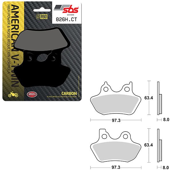 SBS HIGH POWER & NOISE REDUCTION CARBON FRONT BRAKE PAD (6510826108) - DRIVEN Canada's Powersports 6510826108