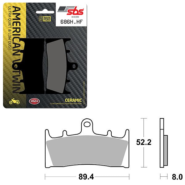SBS HIGH POWER & NOISE REDUCTION CERAMIC FRONT BRAKE PAD (6490686108) - DRIVEN Canada's Powersports 6490686108