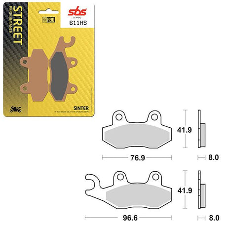 SBS PERFORMANCE HS SINTER BRAKE PAD (6250611100) - DRIVEN Canada's Powersports 6250611100