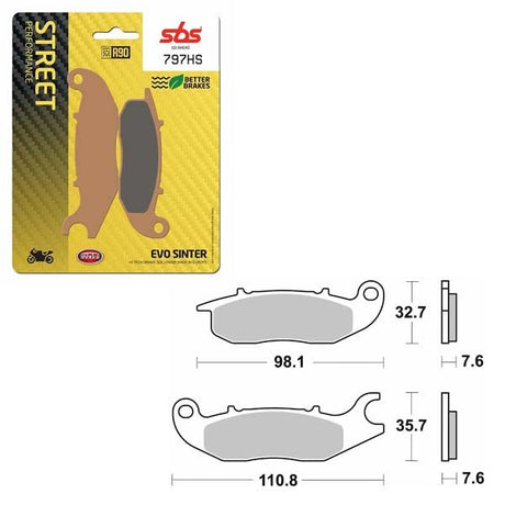 SBS PERFORMANCE HS SINTER BRAKE PAD (6250797100) - DRIVEN Canada's Powersports 6250797100
