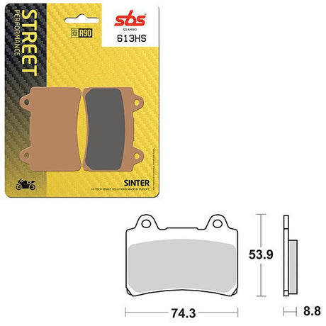 SBS PERFORMANCE HS SINTER FRONT BRAKE PAD (6250613108) - DRIVEN Canada's Powersports 6250613108