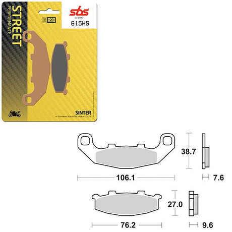 SBS PERFORMANCE HS SINTER FRONT BRAKE PAD (6250615108) - DRIVEN Canada's Powersports 6250615108
