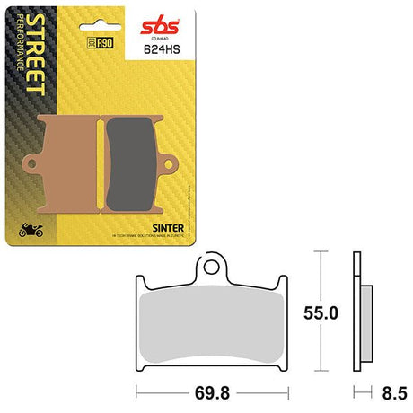 SBS PERFORMANCE HS SINTER FRONT BRAKE PAD (6250624108) - DRIVEN Canada's Powersports 6250624108
