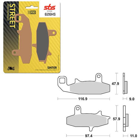 SBS PERFORMANCE HS SINTER FRONT BRAKE PAD (6250626108) - DRIVEN Canada's Powersports 6250626108