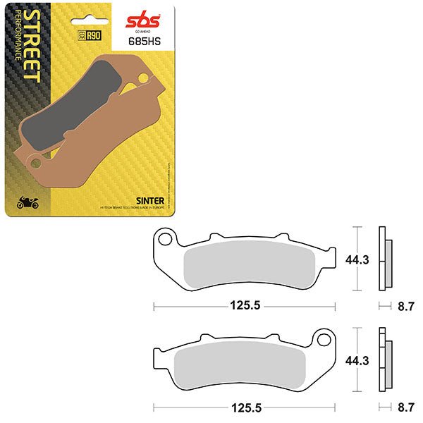 SBS PERFORMANCE HS SINTER FRONT BRAKE PAD (6250685108) - DRIVEN Canada's Powersports 6250685108