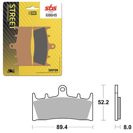 SBS PERFORMANCE HS SINTER FRONT BRAKE PAD (6250686108) - DRIVEN Canada's Powersports 6250686108