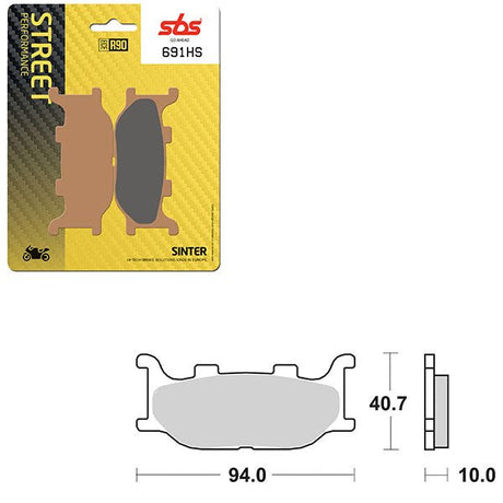 SBS PERFORMANCE HS SINTER FRONT BRAKE PAD (6250691108) - DRIVEN Canada's Powersports 6250691108