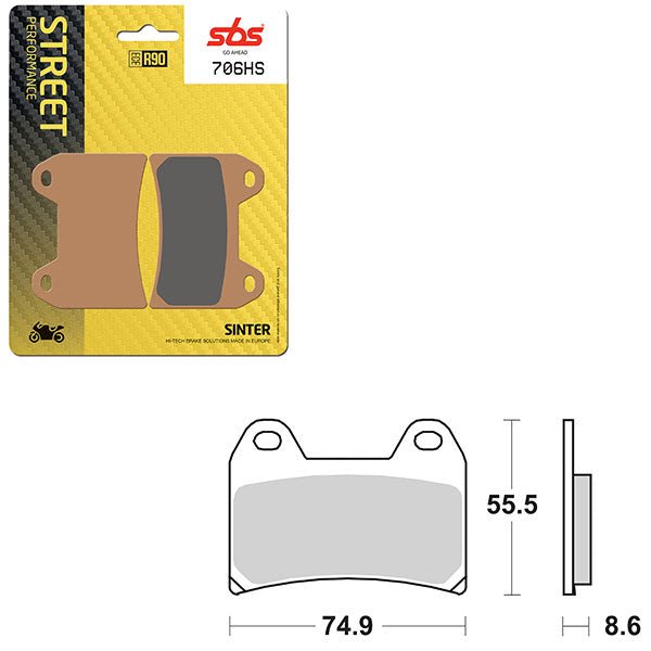 SBS PERFORMANCE HS SINTER FRONT BRAKE PAD (6250706108) - DRIVEN Canada's Powersports 6250706108