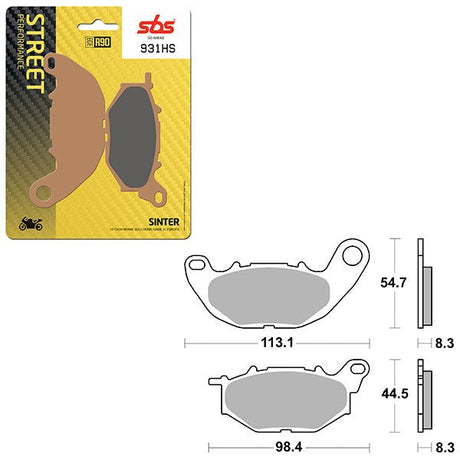SBS PERFORMANCE HS SINTER FRONT BRAKE PAD (6250931108) - DRIVEN Canada's Powersports 6250931108