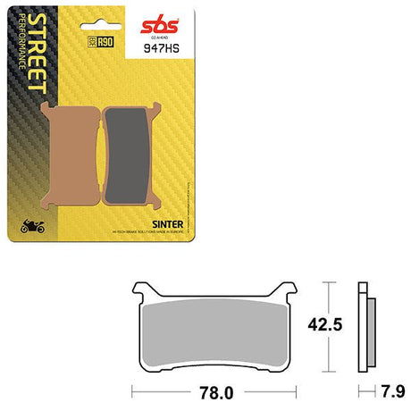 SBS PERFORMANCE HS SINTER FRONT BRAKE PAD (6250947108) - DRIVEN Canada's Powersports 6250947108