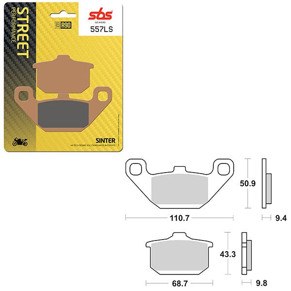 SBS PERFORMANCE LS SINTER REAR BRAKE PAD (6260557108) - DRIVEN Canada's Powersports 6260557108